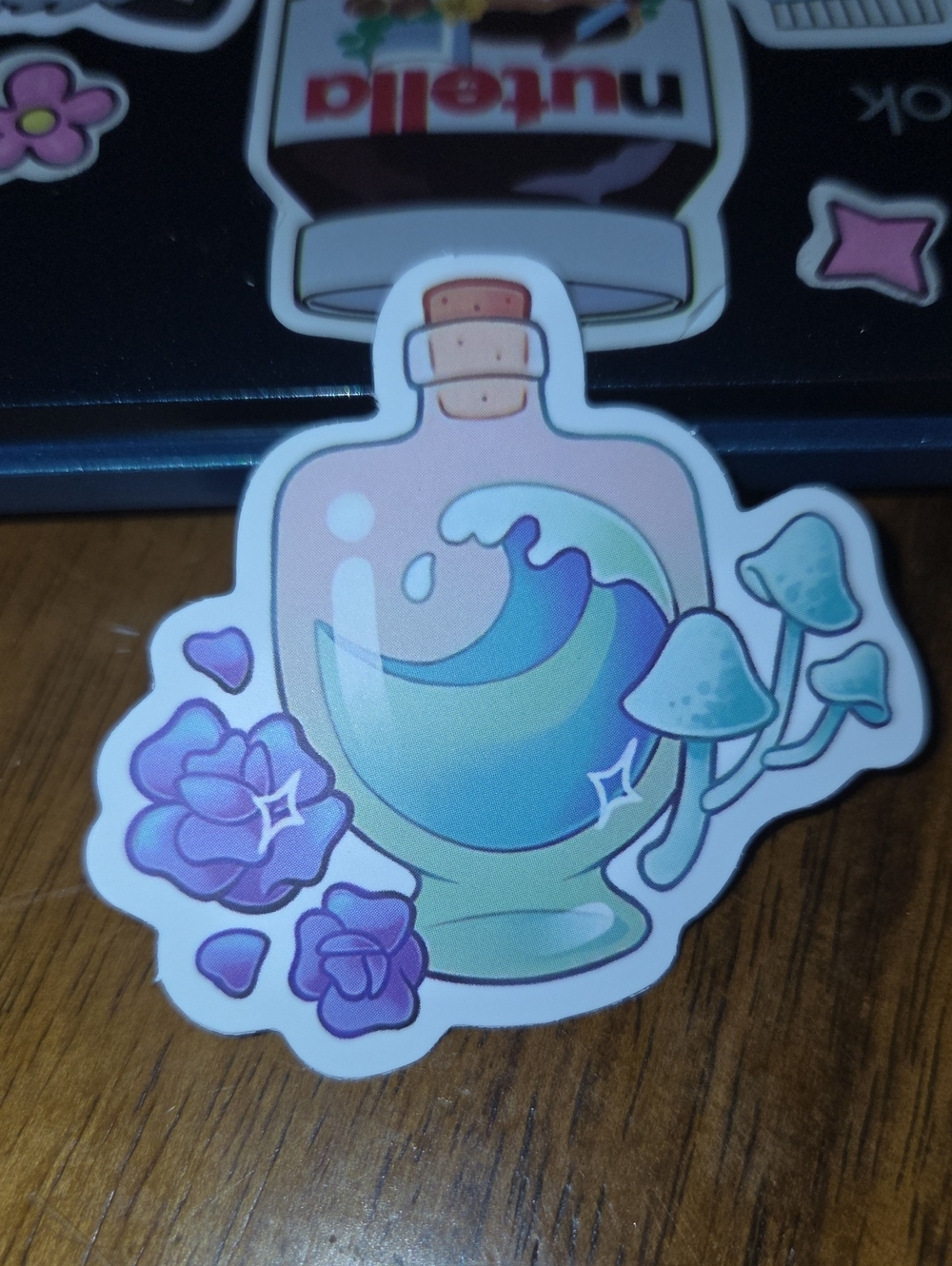 Women Bath & Body - Fantasy Potion Sticker Design in Pastel Blue & Purple